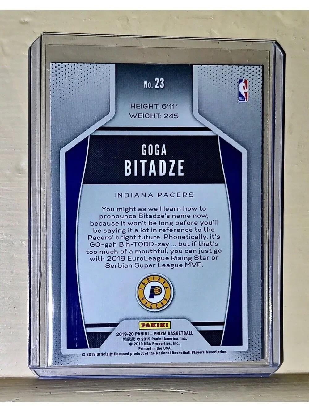 Goga Bitadze 2019-20 Panini Prizm Instant Impact NBA #23 Rookie Card